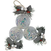 Comprar Pack 3 Chirimbolos 8cm Adornos Navidad Transparente Brillo