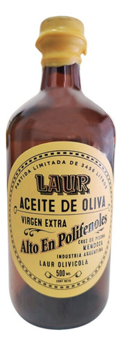 Aceite De Oliva Orgánico Alto En Polifenoles X 500 Ml - Laur