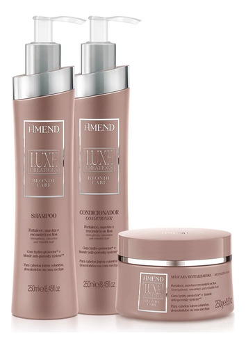 Kit 3 Produtos Luxe Creations - Shampoo, Cond E Másc - Amend