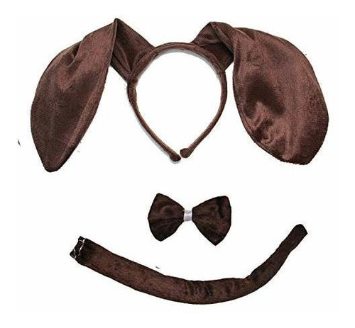 Niños Dachshund Marrón Perro Diadema Bowtie Tail 3pcs...