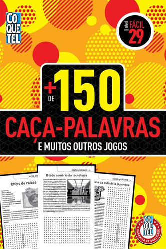 Livro Coquetel Caça Palavras Nível Fácil Ed 29 150 Jogos