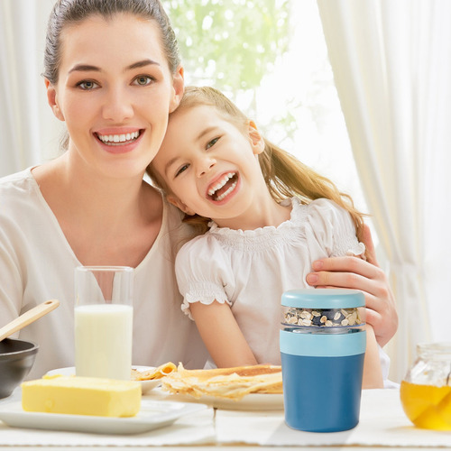 Taza De Viaje Con Tapa De Cuchara, Taza De Desayuno Sellada