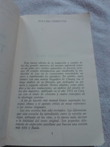 Lao Tse/chuang Tzu, Dos Grandes Maestros Del Taoismo, Madrid (Usado)