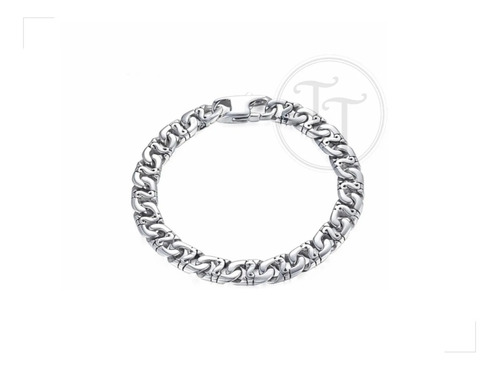 Pulsera Hombre Estilo Barroco En Titanio 18k