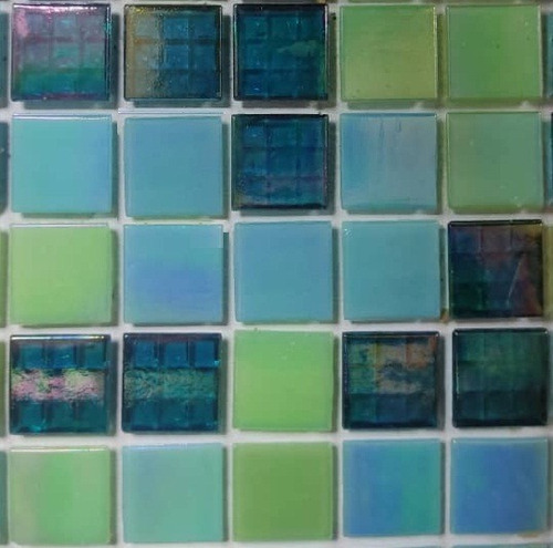 Mosaico De Vidrio Piscina 2x2 Verde-azul Caja=1,07 Mts²