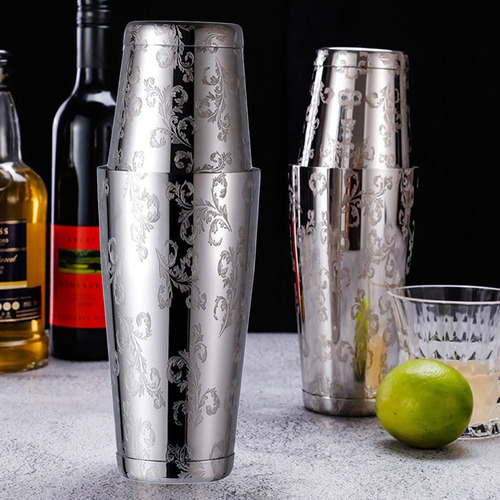 Coctelera Boston Bar Shaker Cocktail Jiggerdrinks Con Grabad