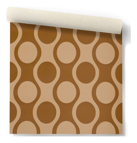 Papel Vinilizado Amarie Muresco Ocre/marrón 34/4 Circulos