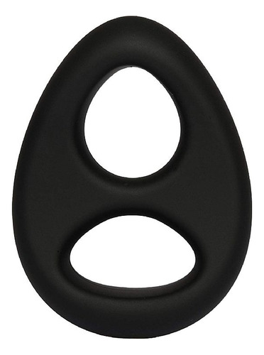 Anillo doble para pene en silicona flexible, retardante, color negro