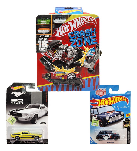 Hot Wheels X2 + Estuche Guarda Auto X18 Original Mattel