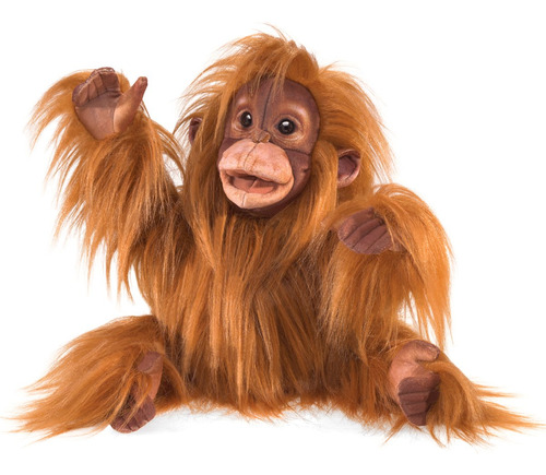 Folkmanis - Marioneta De Mano Con Forma De Bebé Orangután