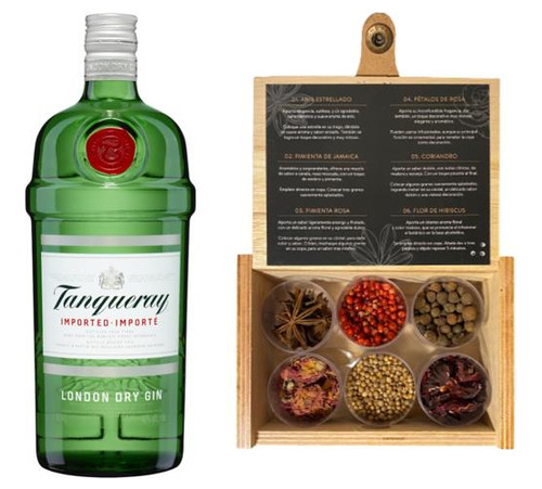 Gin Tanqueray 750ml + Caja Mixologia Botanica X6