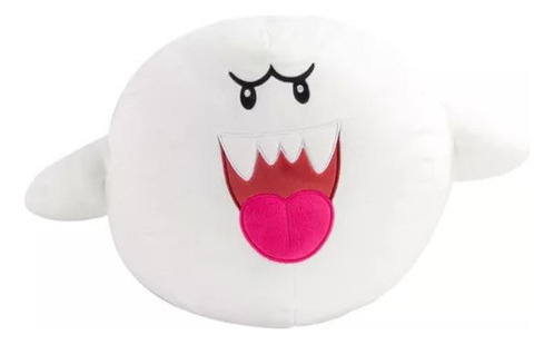 Peluche Mario Bros Fantasma Boo Club Mocchi Mocchi - 36 Cm Color Blanco