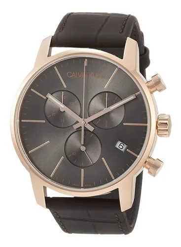 Reloj Calvin Klein Hombre City Chrono K2g276g3 Oro Rosa Caf
