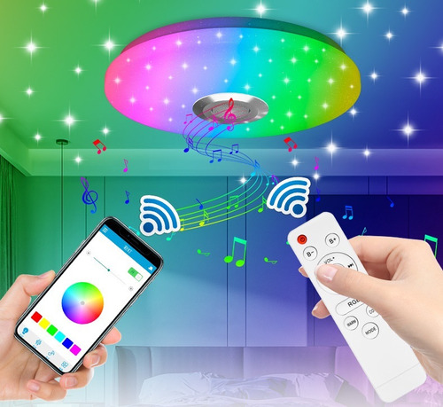 Plafón Led Ajustable Rgb Y Brillo Para Dormitorio Salón