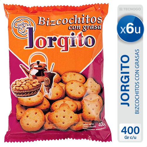 Bizcochitos Grasa Jorgito Bizcochos Salados - Pack X6