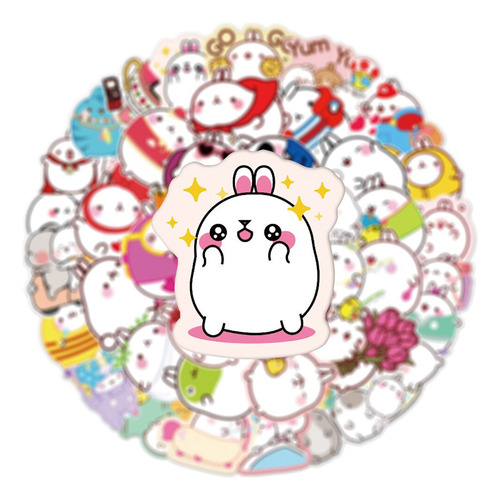 50 Pegatinas De Conejo Regordete De Molang Kawaii Para Álbum
