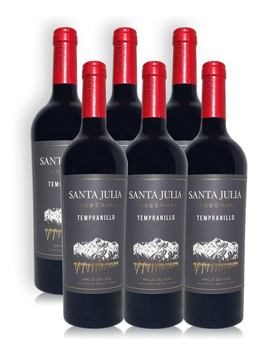 Vino Santa Julia Reserva Tempranillo Caja X6u 750ml Mendoza