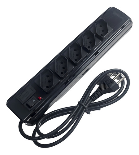 Filtro Extensão 5 Tomadas Cabo 5 Metros Flk05vm5m Kitec Cor Preto 127/220V