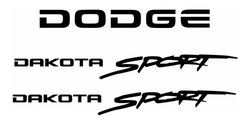 Kit De Adesivos Dodge Dakota Sport Em Preto Dksptp