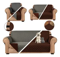 Comprar Juego de fundas para sillón Galaxia de 3 plazas, rayas granates, 100% poliéster, elásticas y reversibles, 3 fundas, aptas para mascotas, lavables a máquina.