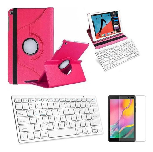 Capa/teclado/pel Para Galaxy Tab A7 Sm T500/t505 10,4 Rosa