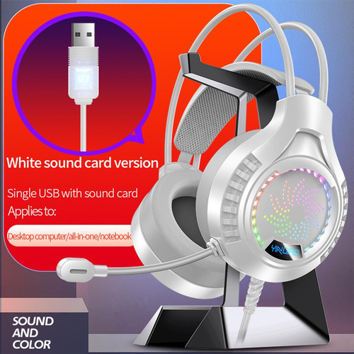 . Auriculares For Juegos, Auriculares For Usb 7.1 Blanco