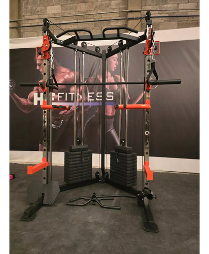 Gimnasio Smith Multifuncional Con Peso Integrado Y Crossover