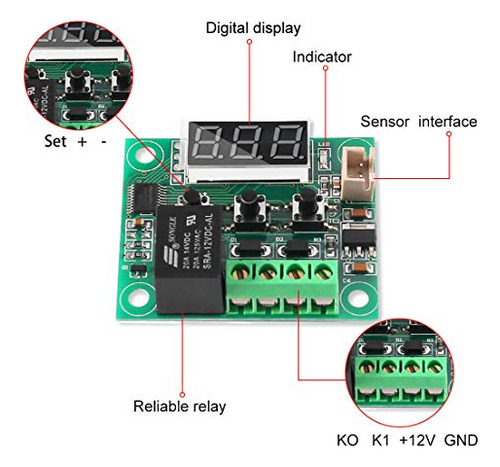 2pcs Temperature Controller Module With Case, Xh W1209 ...