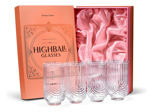 Copas De Cóctel Vintage Art Deco Highball Gatsby  Jueg...