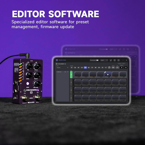 Pedal De Guitarra Mooer Drum Machine Com 121 Ranhuras De Tam