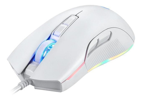 Imagen 6 de 8 de Mouse Gamer Nisuta Nsmogz9w Blanco Led Rgb 10k Dpi Pixart 7d