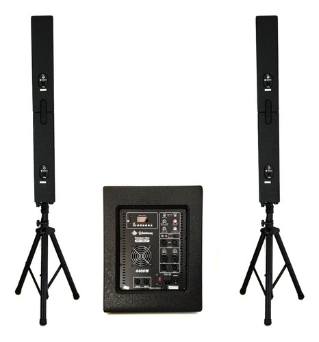 Kit Caixa Amplificada Waldman Kpt2-12124 Sub 12 Pol 2 Torres