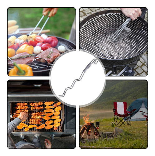 Grill Mesh Clip Barbecue Net Fork De Acero Inoxidable Rack N