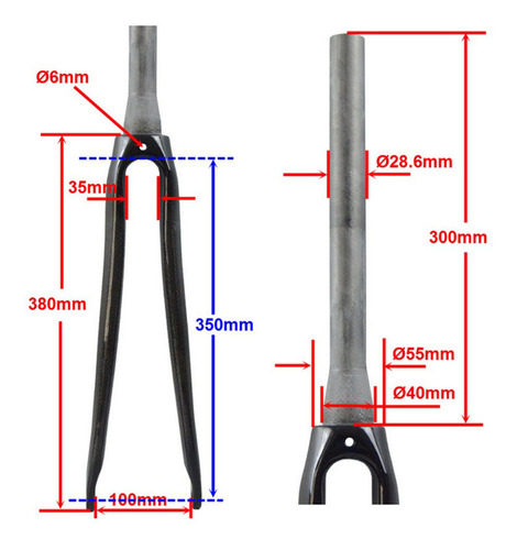 Horquillas Rígidas Negras Para Bicicleta De Carretera 700c