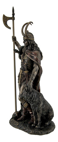 Estatua Escultural De Loki Dios Nórdico Acabado Bronce