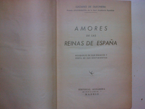 Amores De Las Reinas De España * Taxonera * Antiguo