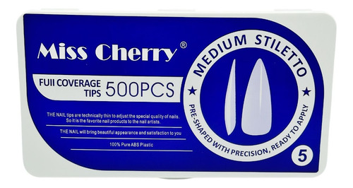 Caja Tips Miss Cherry Completos (press On) Natural 500 Pzs