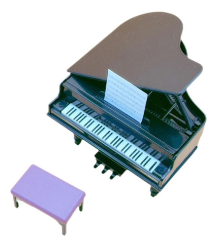 2 Piano De Casa De Muñecas Con Taburete, Simulación De