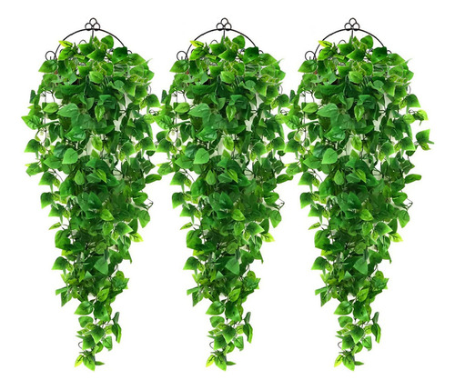 3 Plantas Colgantes Artificiales For Aire Interior De Pared.