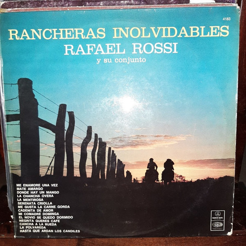 Vinilo Rafael Rossi Y Su Conj Rancheras Inolvidables Zzz F3