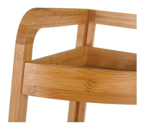 Imagen 3 de 10 de Mueble Esquinero Organizador Baño Bambu 3 Estantes