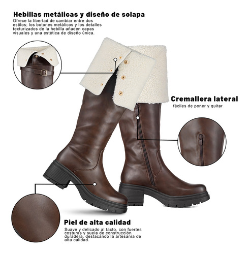 Botas Largas Mujer De Moda Comodo Tacon Grueso Weide Czy615
