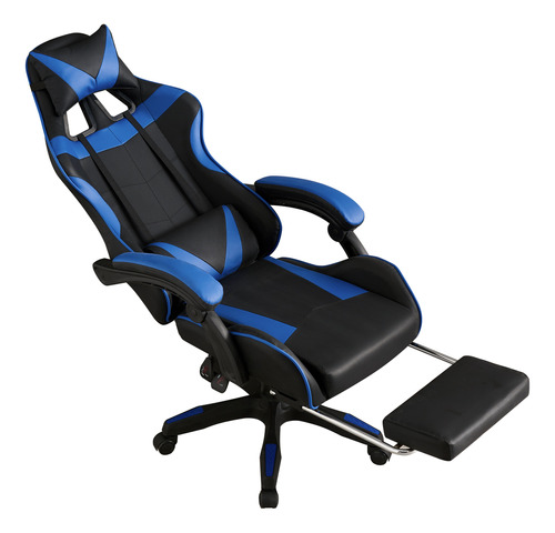 Silla Gamer Se100 Negra Y Azul Tipo Gaming