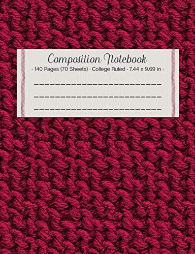 Composition Notebook Knit Crochet Cranberry Red Sweater Desi