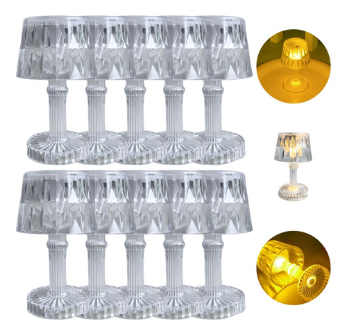10 Mini Abajur Led Luminaria Decoração Em Acrílico Luxo