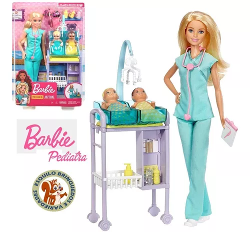 Boneca Barbie Medica Pediatra Com Bebes Mattel Original