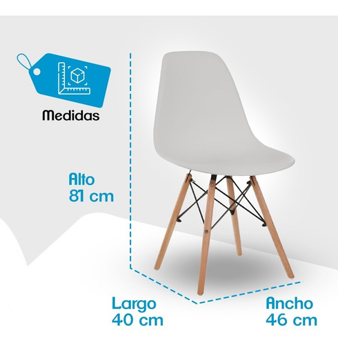 Imagen 2 de 6 de Kit De 4 Sillas Tipo Eames Colores Minimalistas Stay Elit