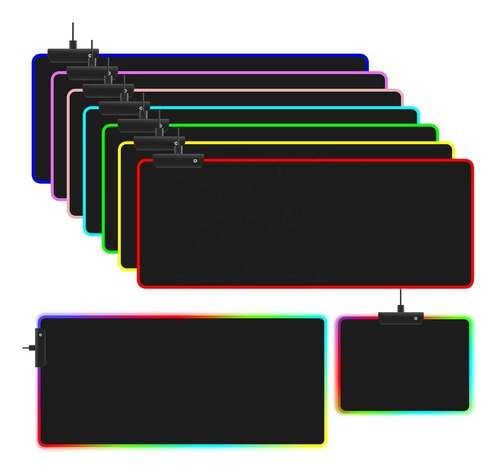 Imagen 3 de 10 de Mousepad Gamer Rgb Led Alfombrilla Mouse Tapete Usb 800x300