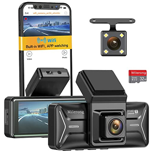 Dash Cam Frontal Y Trasera, Fhd 1080p, Cámara De Table...