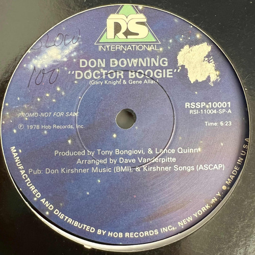 Don Downing - Doctor Boogie - 12'' Single Vinil Promo Us